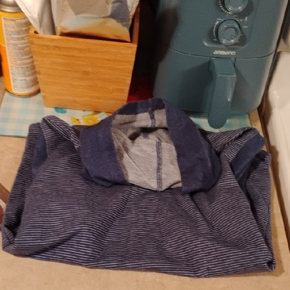 Smiths American Size L 14/16 Blue Striped Hoodie